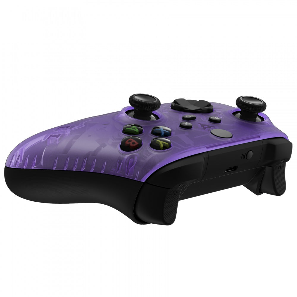 eXtremeRate Retail Replacement Front Housing Shell for Xbox Series X Controller, Clear Atomic Purple Custom Cover Faceplate for Xbox Series S Controller - Controller NOT Included - FX3M505