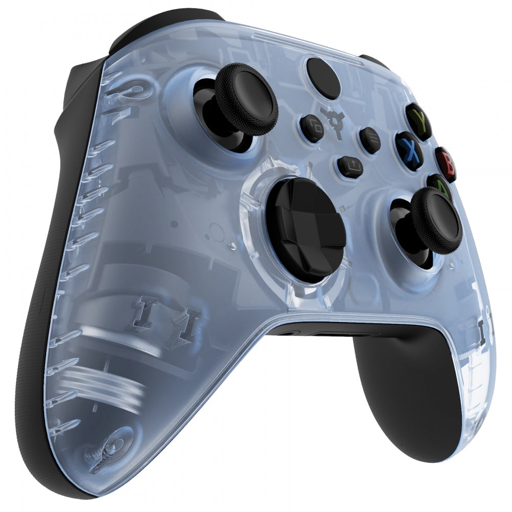 eXtremeRate Retail Replacement Front Housing Shell for Xbox Series X Controller, Clear Glacier Blue Custom Cover Faceplate for Xbox Series S Controller - Controller NOT Included - FX3M506