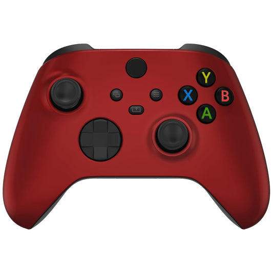 eXtremeRate Retail Scarlet Red Replacement Part Faceplate, Soft Touch Grip Housing Shell Case for Xbox Series S & Xbox Series X Controller Accessories - Controller NOT Included - FX3P303