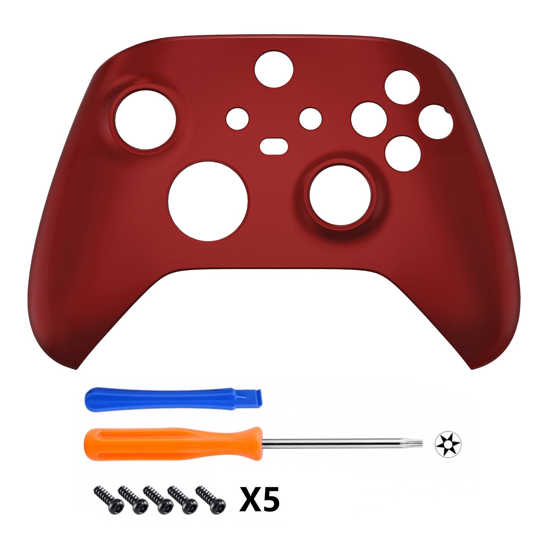 eXtremeRate Retail Scarlet Red Replacement Part Faceplate, Soft Touch Grip Housing Shell Case for Xbox Series S & Xbox Series X Controller Accessories - Controller NOT Included - FX3P303