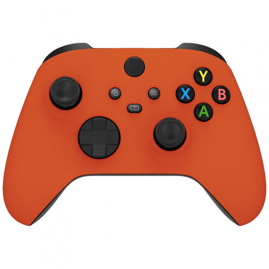 eXtremeRate Retail Orange Replacement Part Faceplate, Soft Touch Grip Housing Shell Case for Xbox Series S & Xbox Series X Controller Accessories - Controller NOT Included - FX3P304