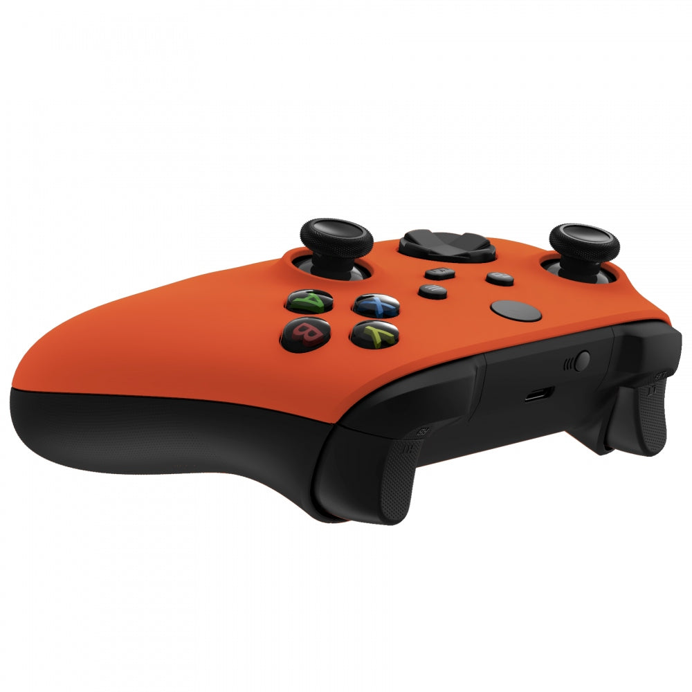 eXtremeRate Retail Orange Replacement Part Faceplate, Soft Touch Grip Housing Shell Case for Xbox Series S & Xbox Series X Controller Accessories - Controller NOT Included - FX3P304