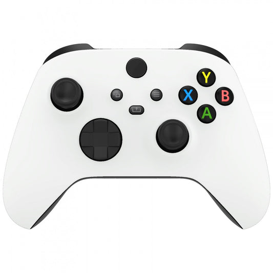 eXtremeRate Retail White Replacement Part Faceplate, Soft Touch Grip Housing Shell Case for Xbox Series S & Xbox Series X Controller Accessories - Controller NOT Included - FX3P308