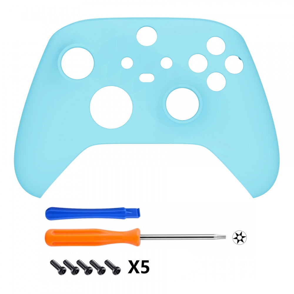 eXtremeRate Retail Heaven Blue Replacement Part Faceplate, Soft Touch Grip Housing Shell Case for Xbox Series S & Xbox Series X Controller Accessories - Controller NOT Included - FX3P313