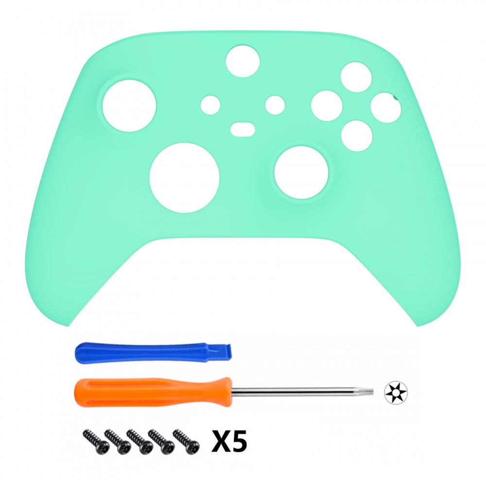 eXtremeRate Retail Mint Green Replacement Part Faceplate, Soft Touch Grip Housing Shell Case for Xbox Series S & Xbox Series X Controller Accessories - Controller NOT Included - FX3P314