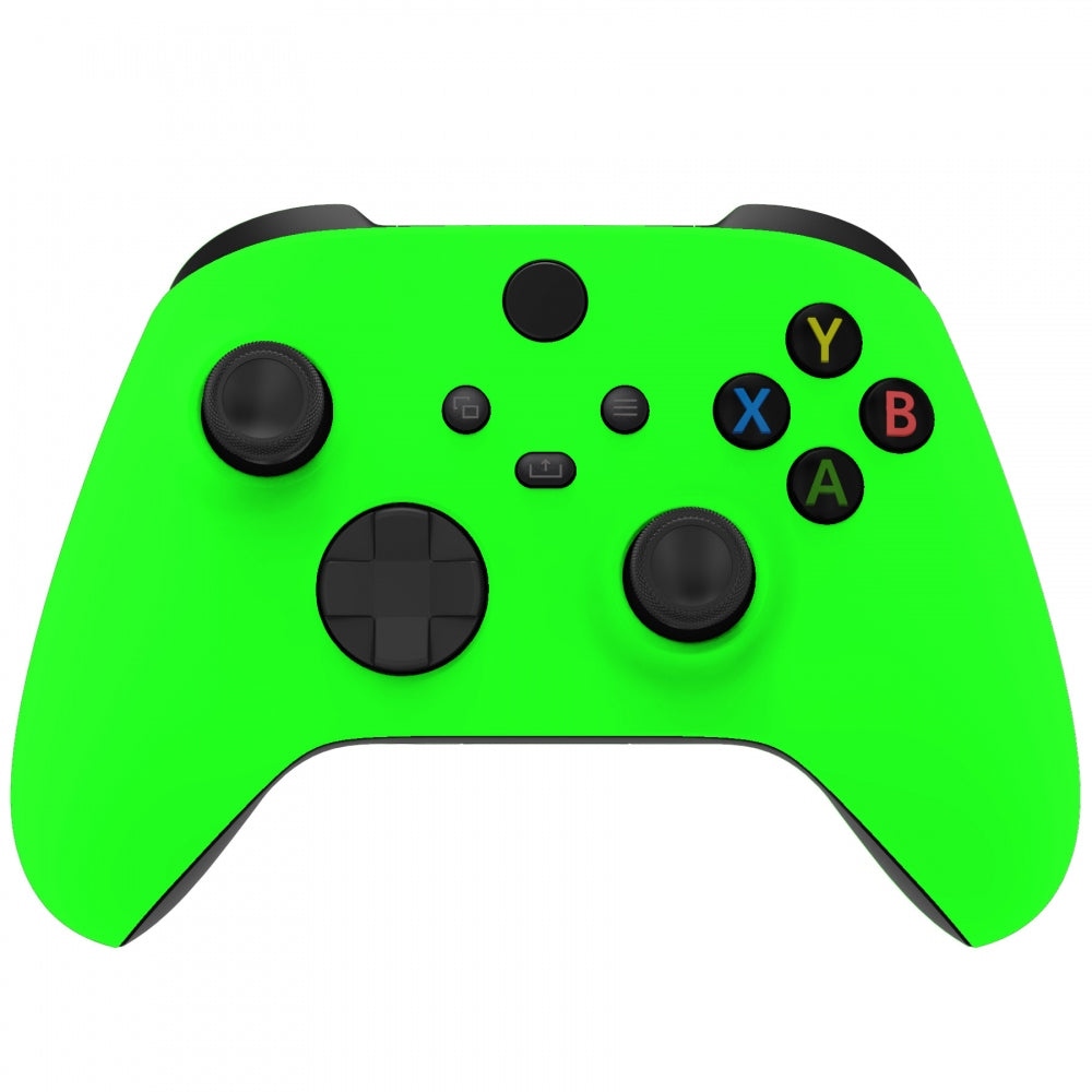 eXtremeRate Retail Neon Green Replacement Part Faceplate, Soft Touch Grip Housing Shell Case for Xbox Series S & Xbox Series X Controller Accessories - Controller NOT Included - FX3P317