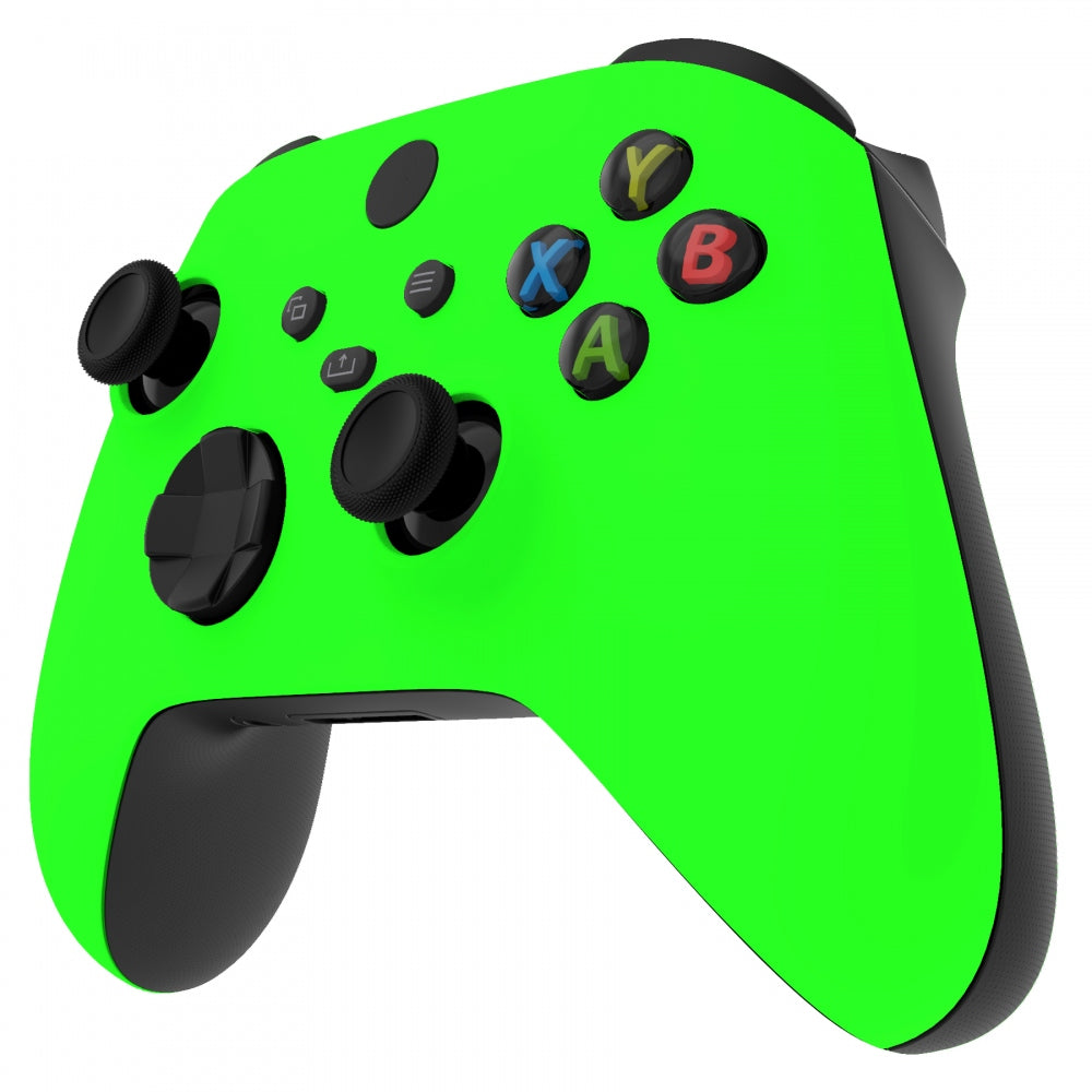 eXtremeRate Retail Neon Green Replacement Part Faceplate, Soft Touch Grip Housing Shell Case for Xbox Series S & Xbox Series X Controller Accessories - Controller NOT Included - FX3P317