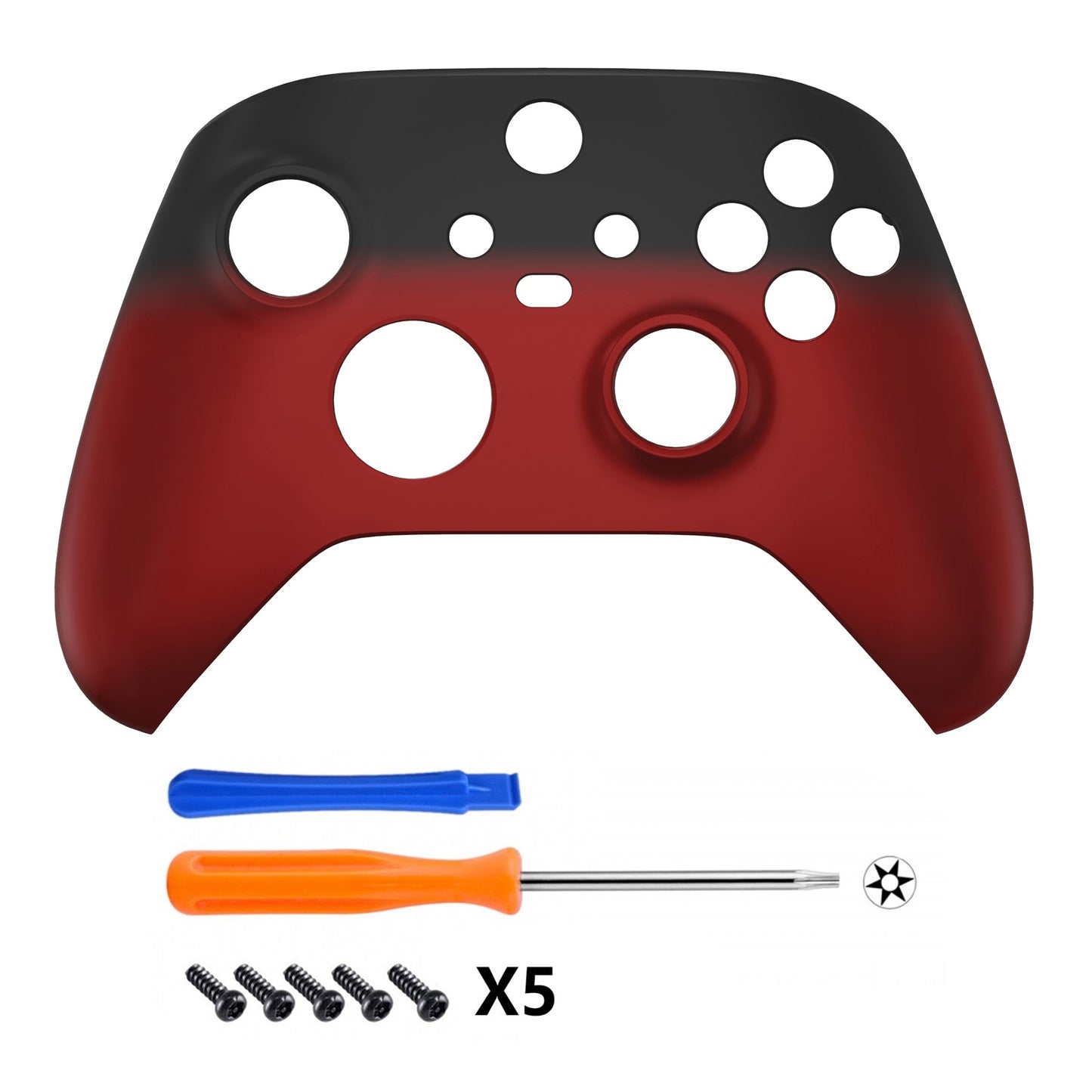 eXtremeRate Retail Shadow Red Replacement Part Faceplate, Soft Touch Grip Housing Shell Case for Xbox Series S & Xbox Series X Controller Accessories - Controller NOT Included -FX3P319