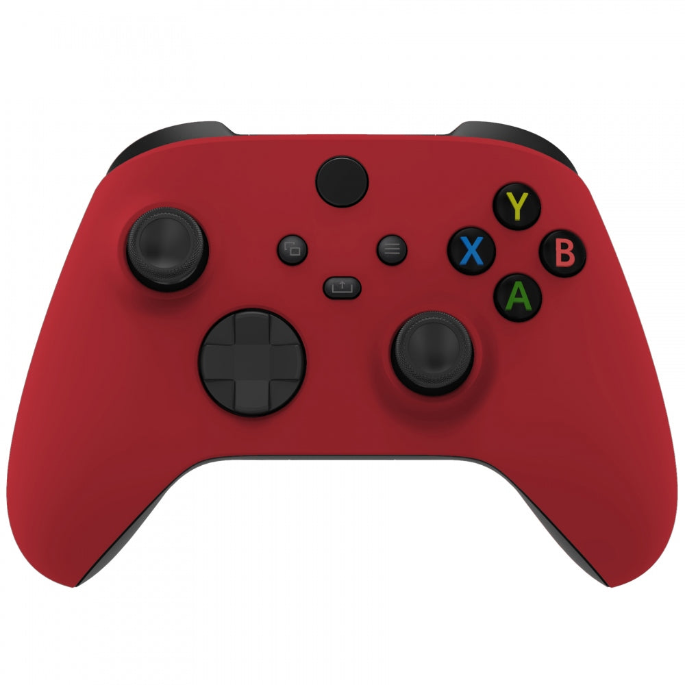 eXtremeRate Retail Passion Red Replacement Part Faceplate, Soft Touch Grip Housing Shell Case for Xbox Series S & Xbox Series X Controller Accessories - Controller NOT Included - FX3P332