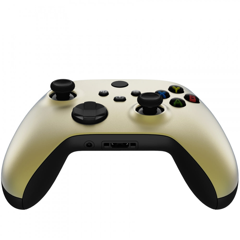 eXtremeRate Retail Champagne Gold Replacement Part Faceplate, Soft Touch Grip Housing Shell Case for Xbox Series S & Xbox Series X Controller Accessories - Controller NOT Included - FX3P333