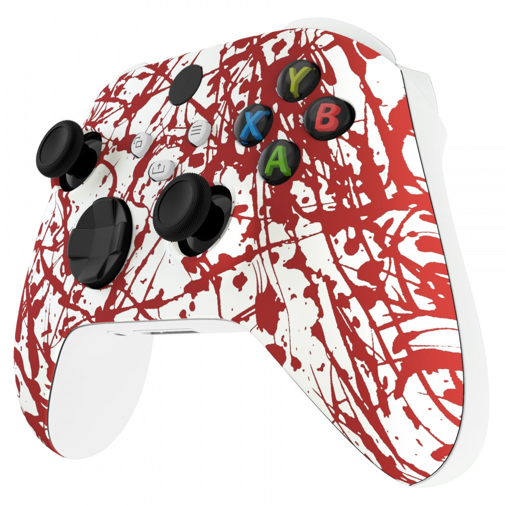 eXtremeRate Retail Blood Replacement Part Faceplate, Soft Touch Grip Housing Shell Case for Xbox Series S & Xbox Series X Controller Accessories - Controller NOT Included - FX3S205