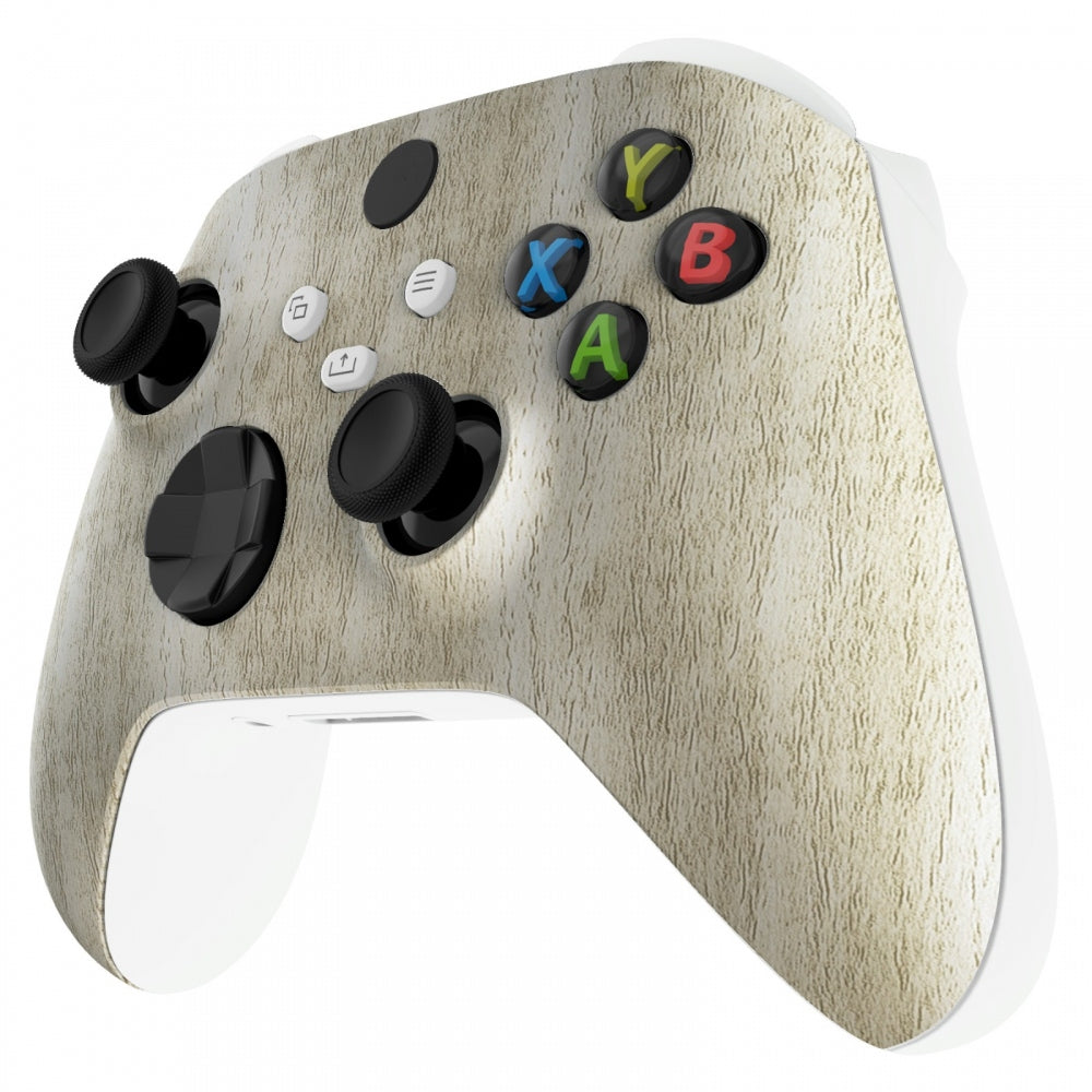 eXtremeRate Retail Pine Wood Grain Replacement Part Faceplate, Soft Touch Grip Housing Shell Case for Xbox Series S & Xbox Series X Controller Accessories - Controller NOT Included - FX3S210