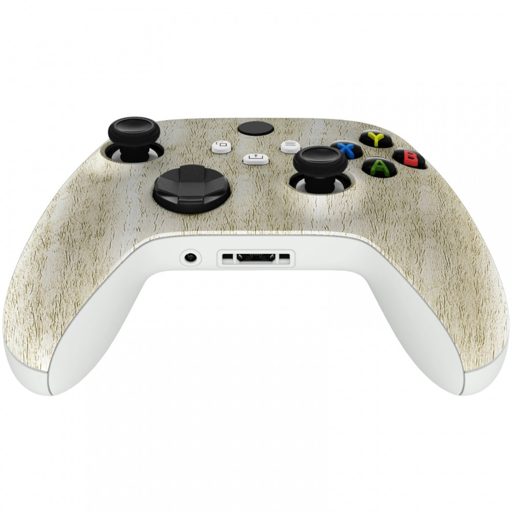 eXtremeRate Retail Pine Wood Grain Replacement Part Faceplate, Soft Touch Grip Housing Shell Case for Xbox Series S & Xbox Series X Controller Accessories - Controller NOT Included - FX3S210