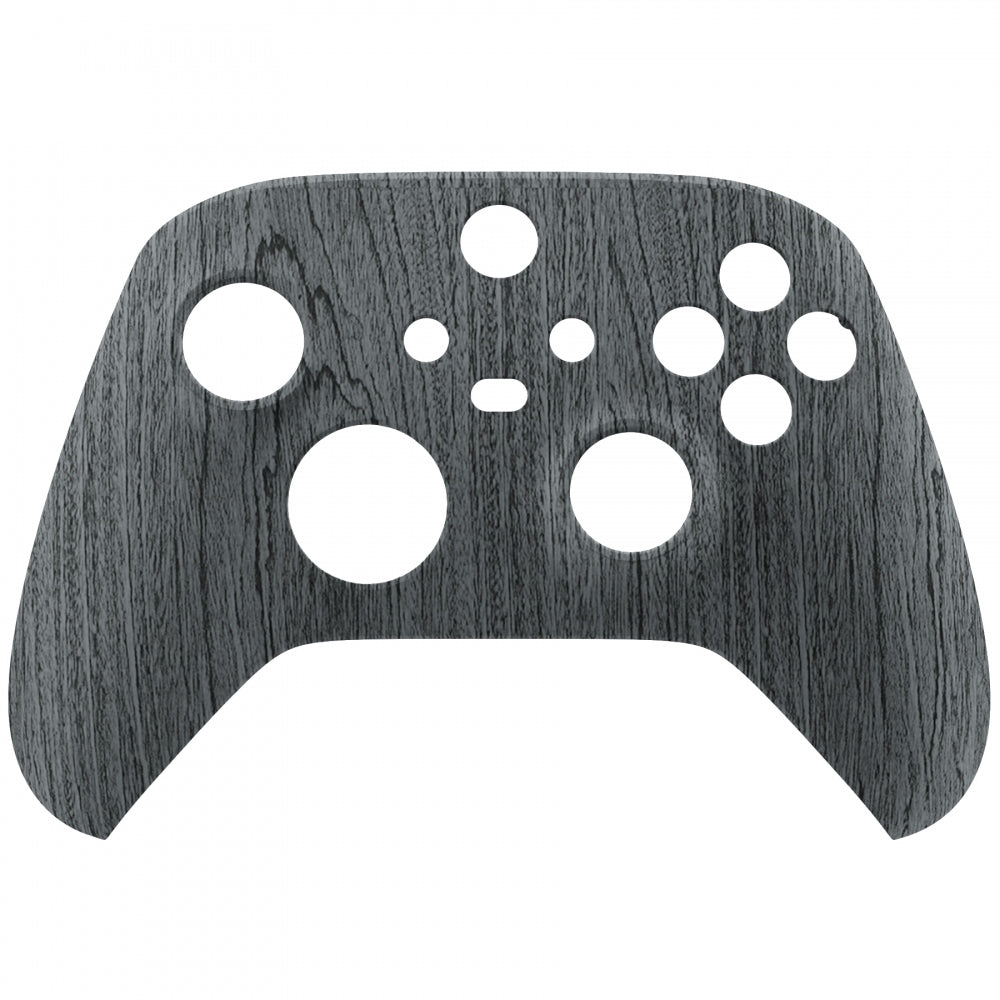 eXtremeRate Retail Black Wood Grain Replacement Part Faceplate, Soft Touch Grip Housing Shell Case for Xbox Series S & Xbox Series X Controller Accessories - Controller NOT Included - FX3S216
