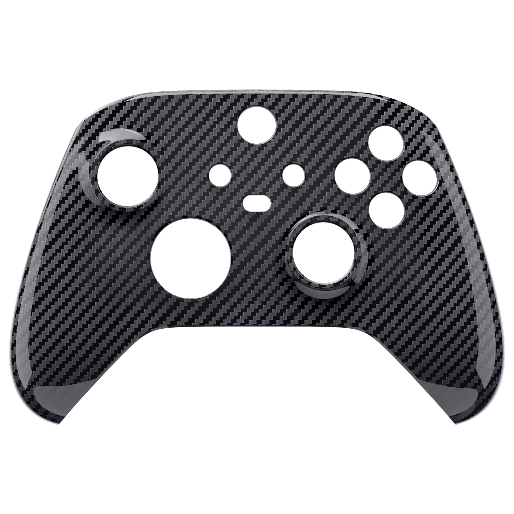 eXtremeRate Retail Graphite Carbon Fiber Pattern Replacement Part Faceplate, Soft Touch Grip Housing Shell Case for Xbox Series S & Xbox Series X Controller Accessories - Controller NOT Included - FX3S217
