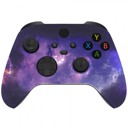 eXtremeRate Retail Nebula Galaxy Replacement Part Faceplate, Soft Touch Grip Housing Shell Case for Xbox Series S & Xbox Series X Controller Accessories - Controller NOT Included - FX3T101