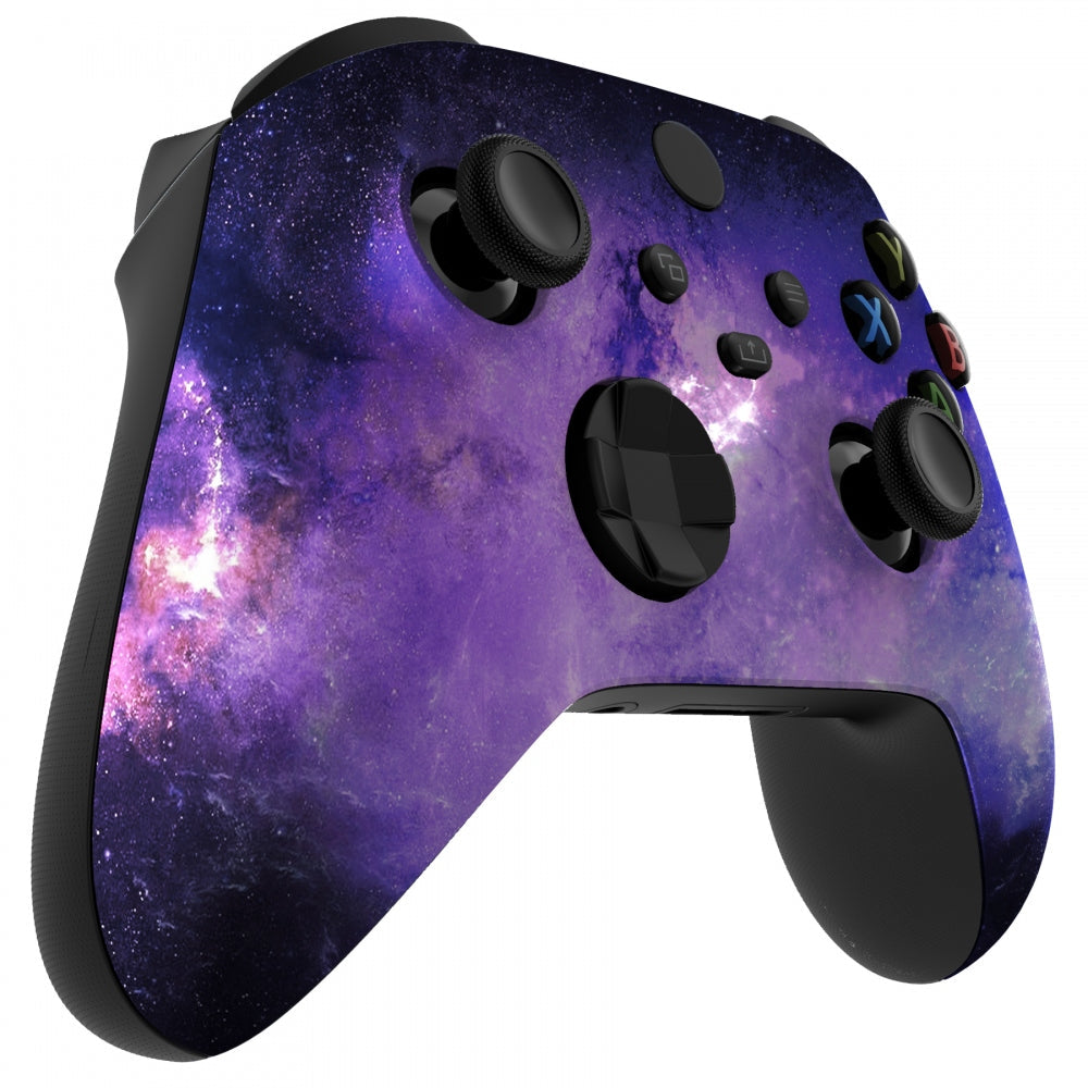 eXtremeRate Retail Nebula Galaxy Replacement Part Faceplate, Soft Touch Grip Housing Shell Case for Xbox Series S & Xbox Series X Controller Accessories - Controller NOT Included - FX3T101