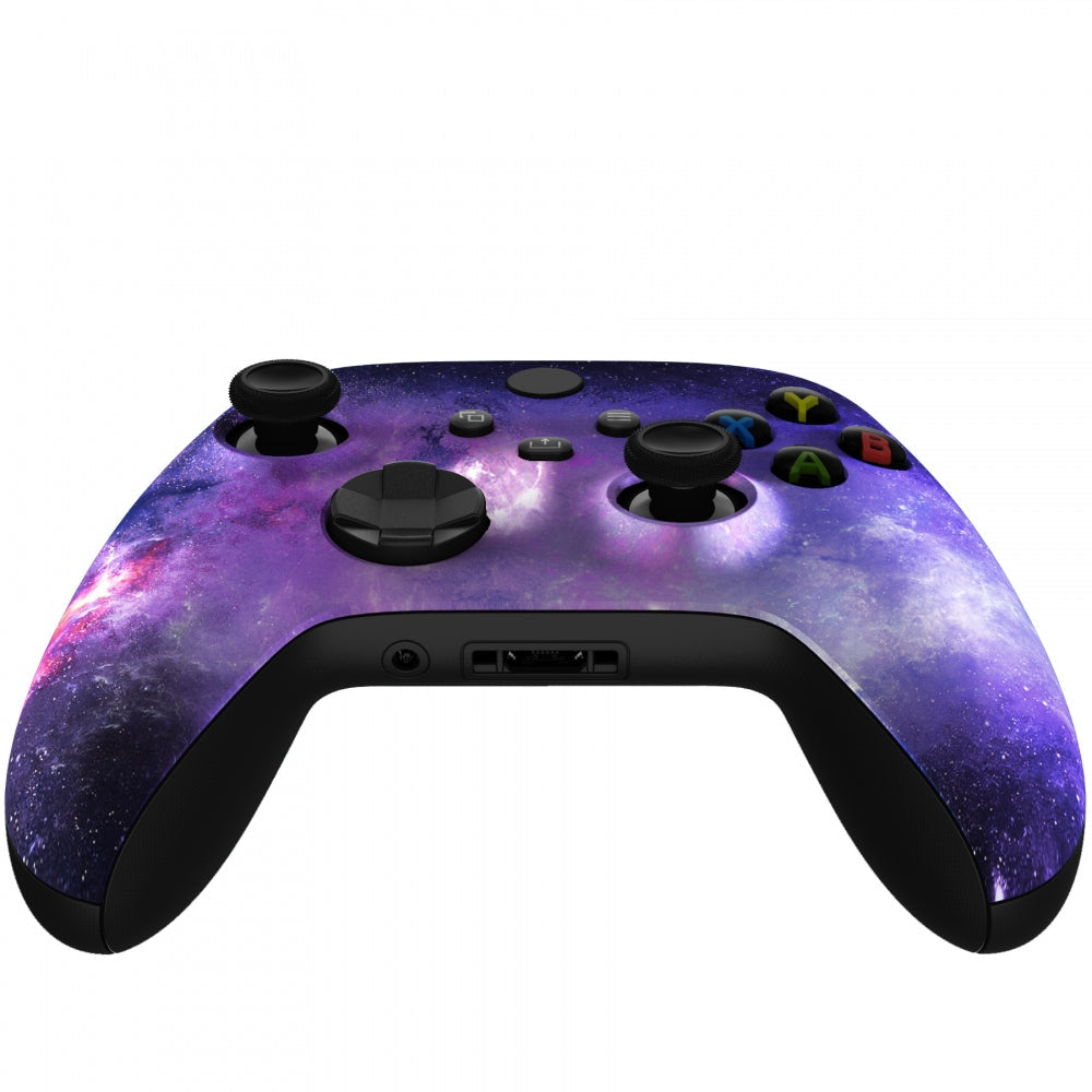 eXtremeRate Retail Nebula Galaxy Replacement Part Faceplate, Soft Touch Grip Housing Shell Case for Xbox Series S & Xbox Series X Controller Accessories - Controller NOT Included - FX3T101