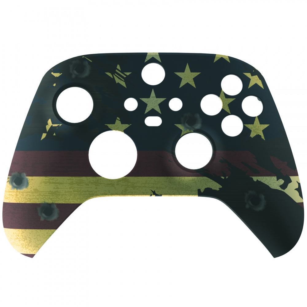 eXtremeRate Retail US Flag The Stars & Stripes Replacement Part Faceplate, Soft Touch Grip Housing Shell Case for Xbox Series S & Xbox Series X Controller Accessories - Controller NOT Included - FX3T114