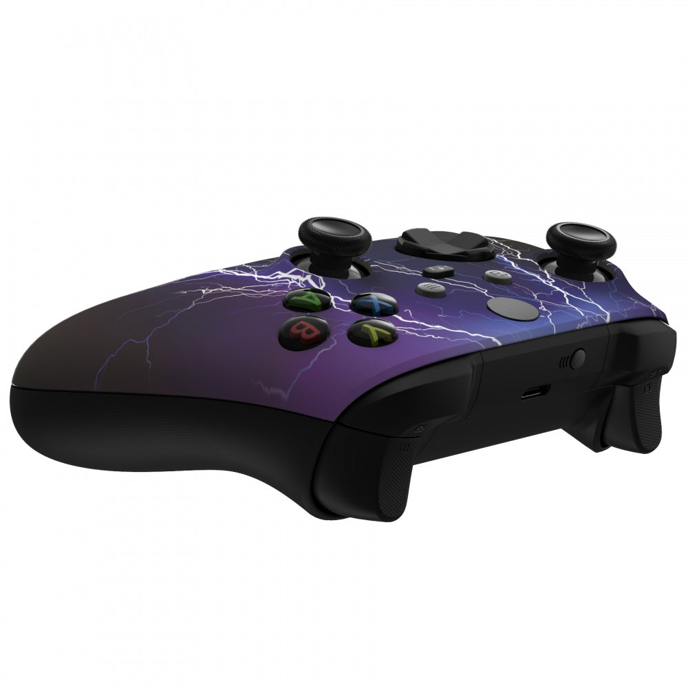 eXtremeRate Retail Purple Storm Replacement Part Faceplate, Soft Touch Grip Housing Shell Case for Xbox Series S & Xbox Series X Controller Accessories - Controller NOT Included - FX3T118