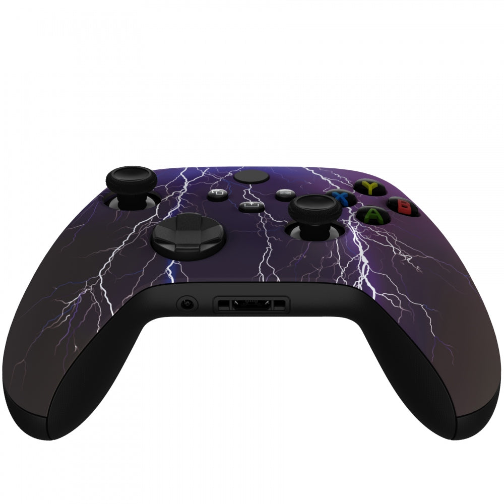 eXtremeRate Retail Purple Storm Replacement Part Faceplate, Soft Touch Grip Housing Shell Case for Xbox Series S & Xbox Series X Controller Accessories - Controller NOT Included - FX3T118