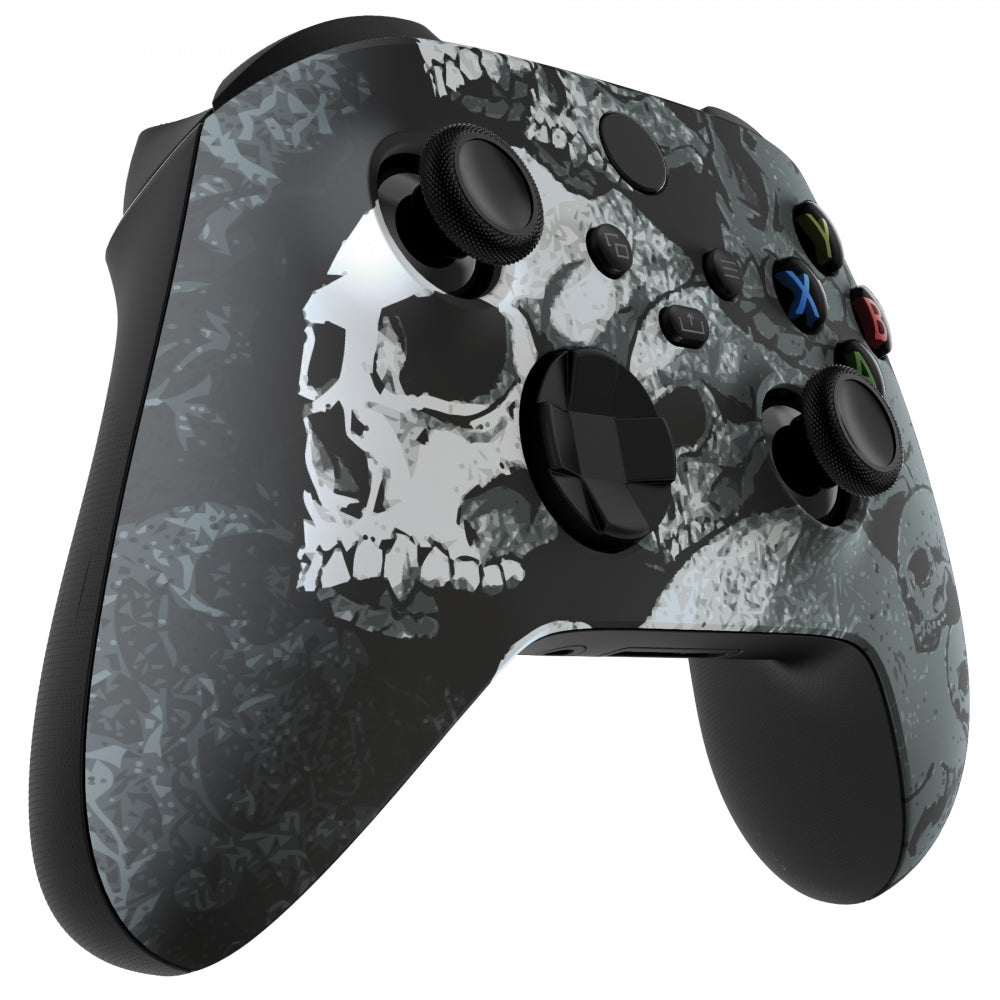 eXtremeRate Retail Lonely Skull Replacement Part Faceplate, Soft Touch Grip Housing Shell Case for Xbox Series S & Xbox Series X Controller Accessories - Controller NOT Included - FX3T120