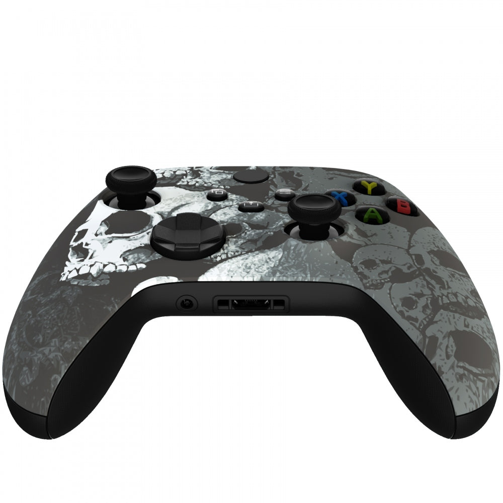 eXtremeRate Retail Lonely Skull Replacement Part Faceplate, Soft Touch Grip Housing Shell Case for Xbox Series S & Xbox Series X Controller Accessories - Controller NOT Included - FX3T120