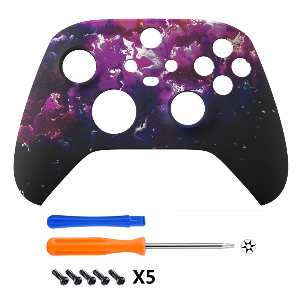 eXtremeRate Retail Surreal Lava Replacement Part Faceplate, Soft Touch Grip Housing Shell Case for Xbox Series S & Xbox Series X Controller Accessories - Controller NOT Included - FX3T126