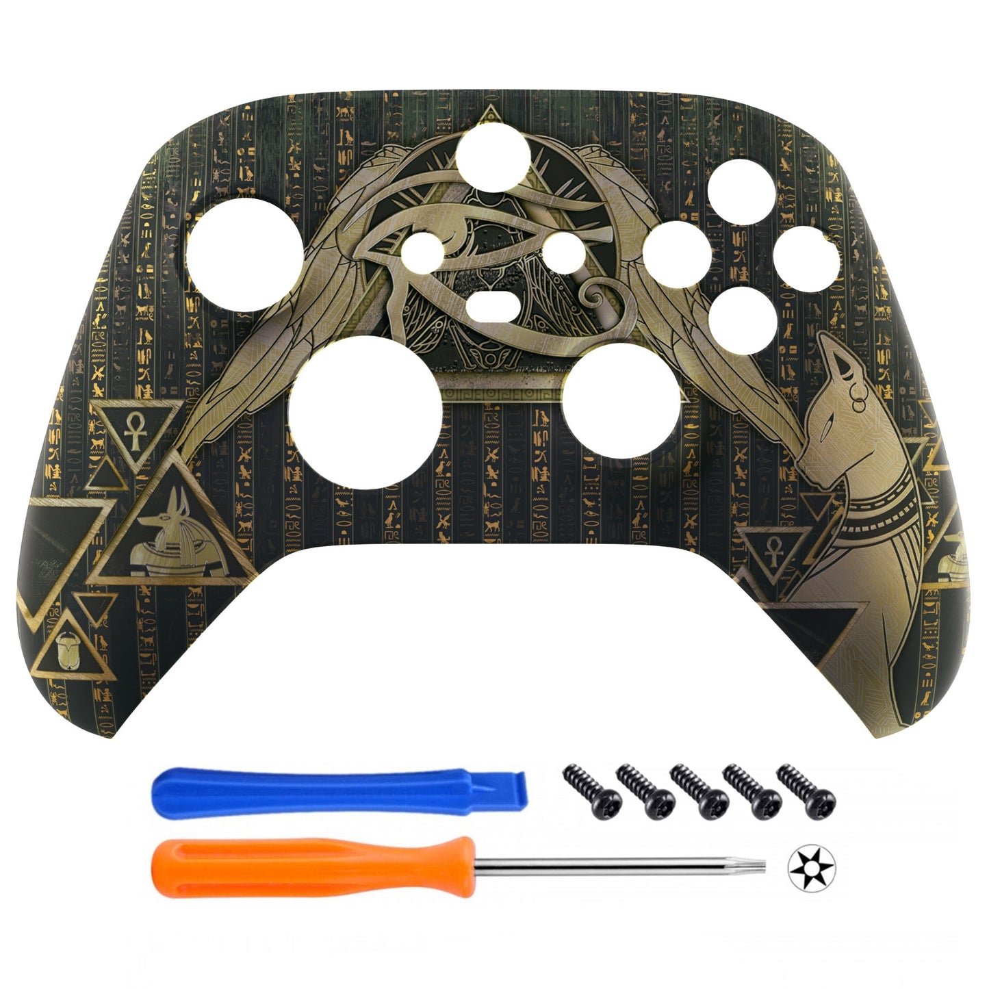 eXtremeRate Retail Eye of Providence Pyramid Replacement Part Faceplate, Soft Touch Grip Housing Shell Case for Xbox Series S & Xbox Series X Controller Accessories - Controller NOT Included - FX3T127
