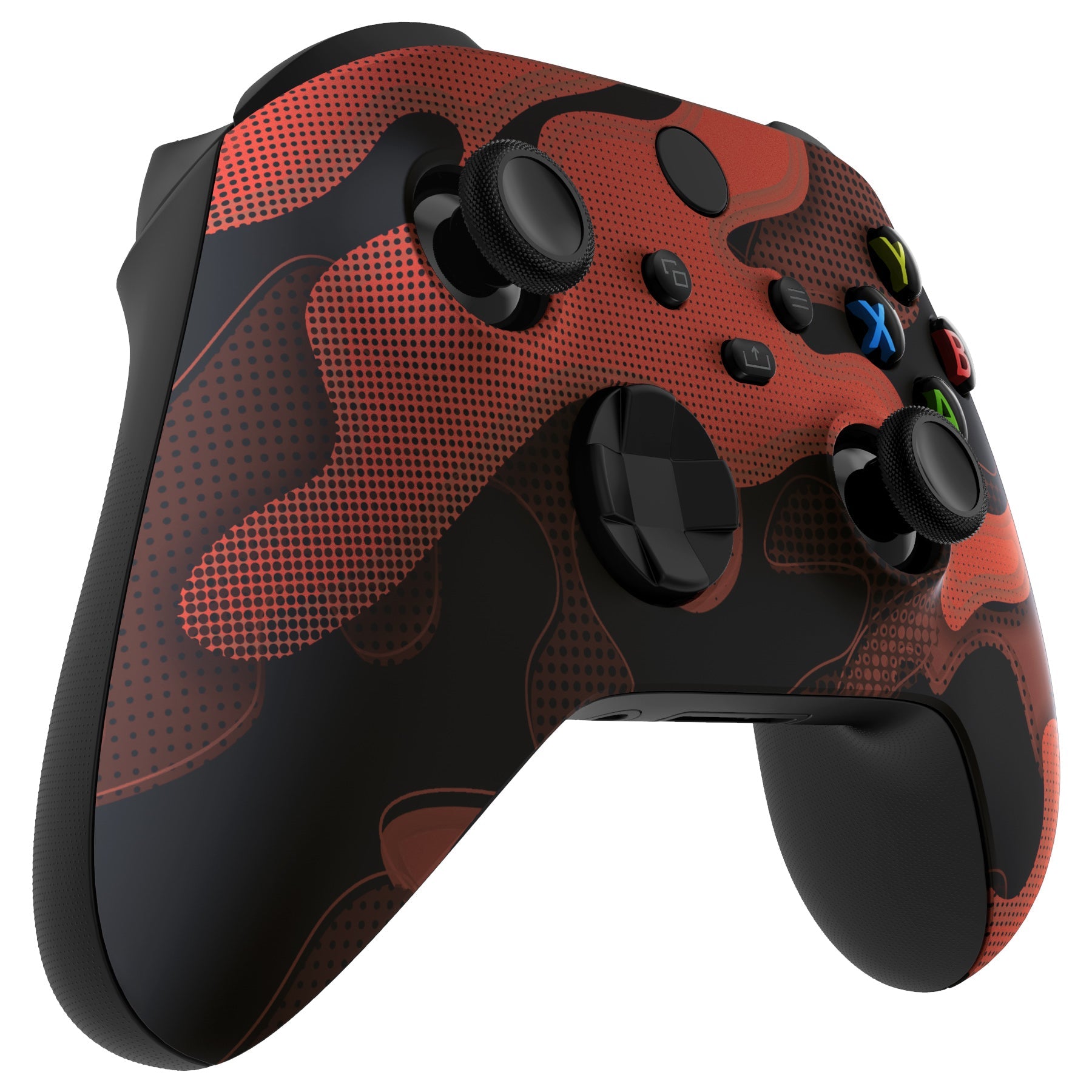 eXtremeRate Retail Red Black Camouflage Replacement Part Faceplate, Soft Touch Grip Housing Shell Case for Xbox Series S & Xbox Series X Controller Accessories - Controller NOT Included - FX3T135