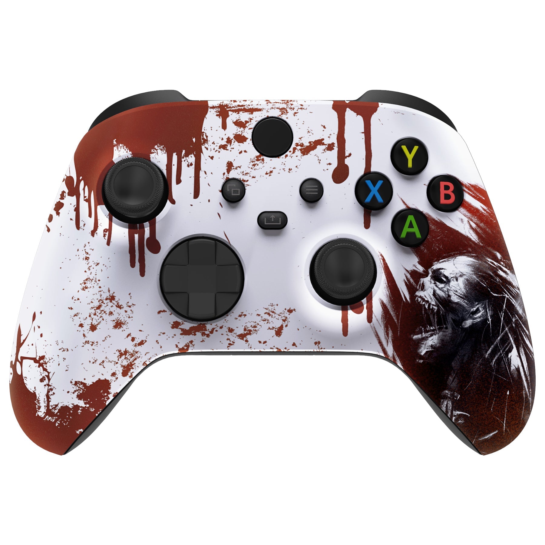eXtremeRate Retail Blood Zombie Replacement Part Faceplate, Soft Touch Grip Housing Shell Case for Xbox Series S & Xbox Series X Controller Accessories - Controller NOT Included - FX3T141