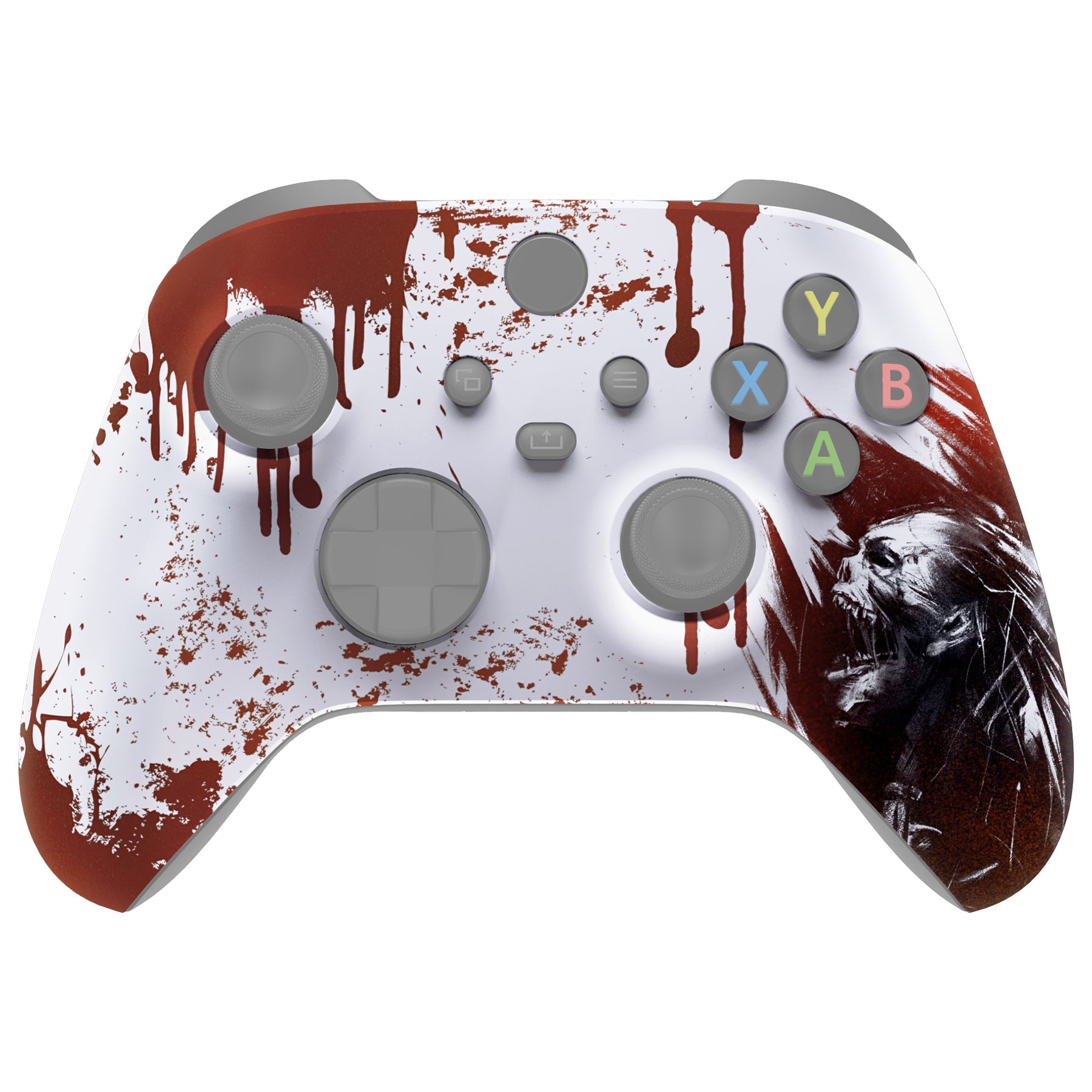 eXtremeRate Retail Blood Zombie Replacement Part Faceplate, Soft Touch Grip Housing Shell Case for Xbox Series S & Xbox Series X Controller Accessories - Controller NOT Included - FX3T141