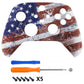 eXtremeRate Retail Impression US Flag Replacement Part Faceplate, Soft Touch Grip Housing Shell Case for Xbox Series S & Xbox Series X Controller Accessories - Controller NOT Included - FX3T143