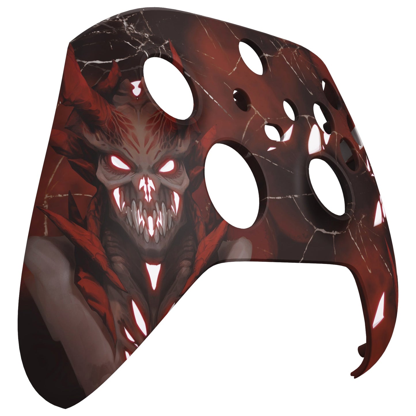 eXtremeRate Retail Scarlet Demon Replacement Part Faceplate, Soft Touch Grip Housing Shell Case for Xbox Series S & Xbox Series X Controller Accessories - Controller NOT Included - FX3T149