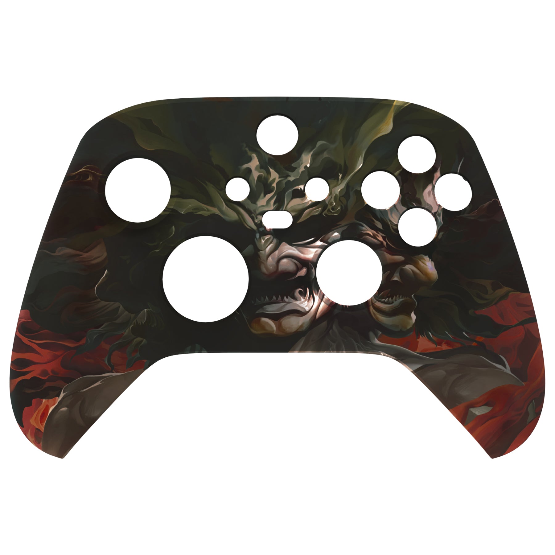 eXtremeRate Retail Rage of Asura Replacement Part Faceplate, Soft Touch Grip Housing Shell Case for Xbox Series S & Xbox Series X Controller Accessories - Controller NOT Included - FX3T163