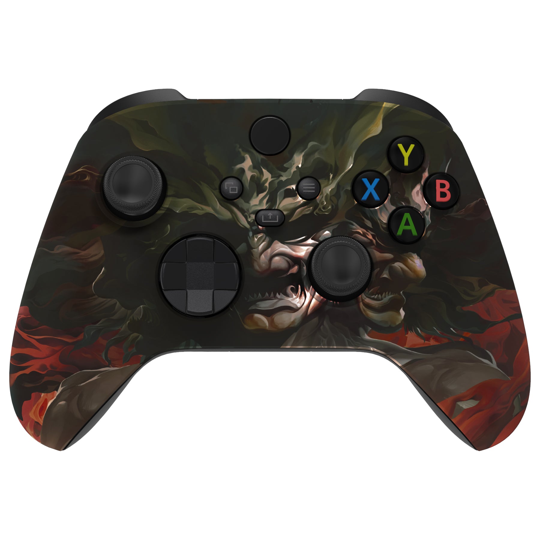 eXtremeRate Retail Rage of Asura Replacement Part Faceplate, Soft Touch Grip Housing Shell Case for Xbox Series S & Xbox Series X Controller Accessories - Controller NOT Included - FX3T163