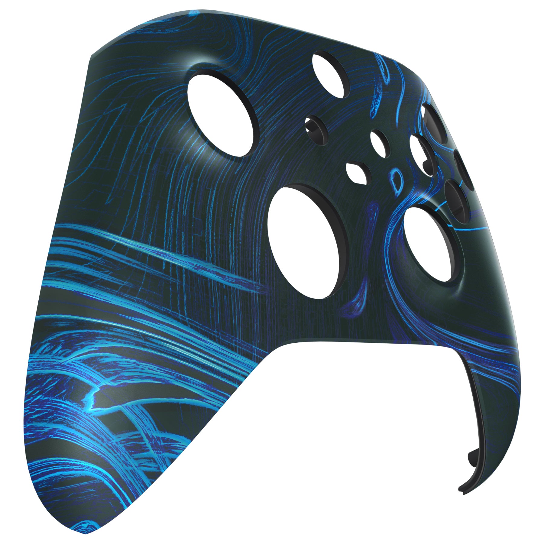 eXtremeRate Retail Blue Swirl Replacement Part Faceplate, Soft Touch Grip Housing Shell Case for Xbox Series S & Xbox Series X Controller Accessories - Controller NOT Included - FX3T168