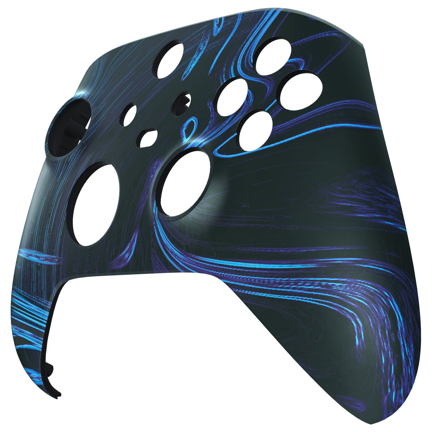 eXtremeRate Retail Blue Swirl Replacement Part Faceplate, Soft Touch Grip Housing Shell Case for Xbox Series S & Xbox Series X Controller Accessories - Controller NOT Included - FX3T168