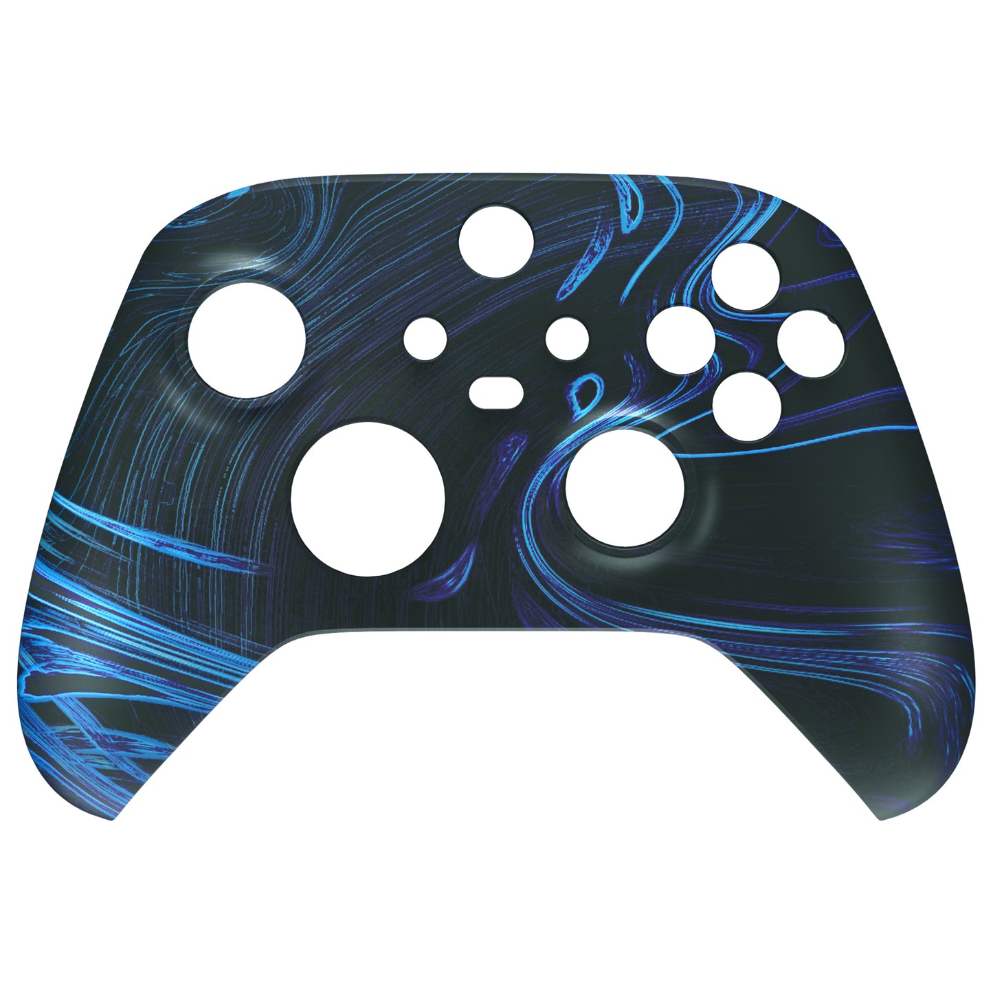 eXtremeRate Retail Blue Swirl Replacement Part Faceplate, Soft Touch Grip Housing Shell Case for Xbox Series S & Xbox Series X Controller Accessories - Controller NOT Included - FX3T168