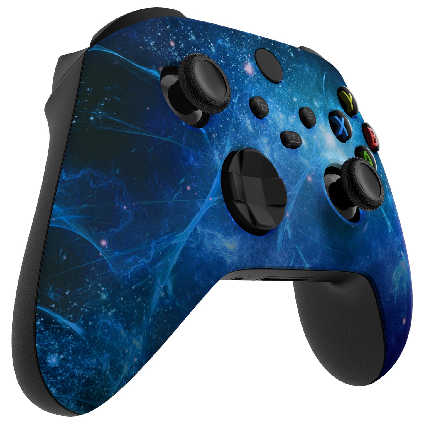 eXtremeRate Retail Blue Nebula Replacement Part Faceplate, Soft Touch Grip Housing Shell Case for Xbox Series S & Xbox Series X Controller Accessories - Controller NOT Included - FX3T172