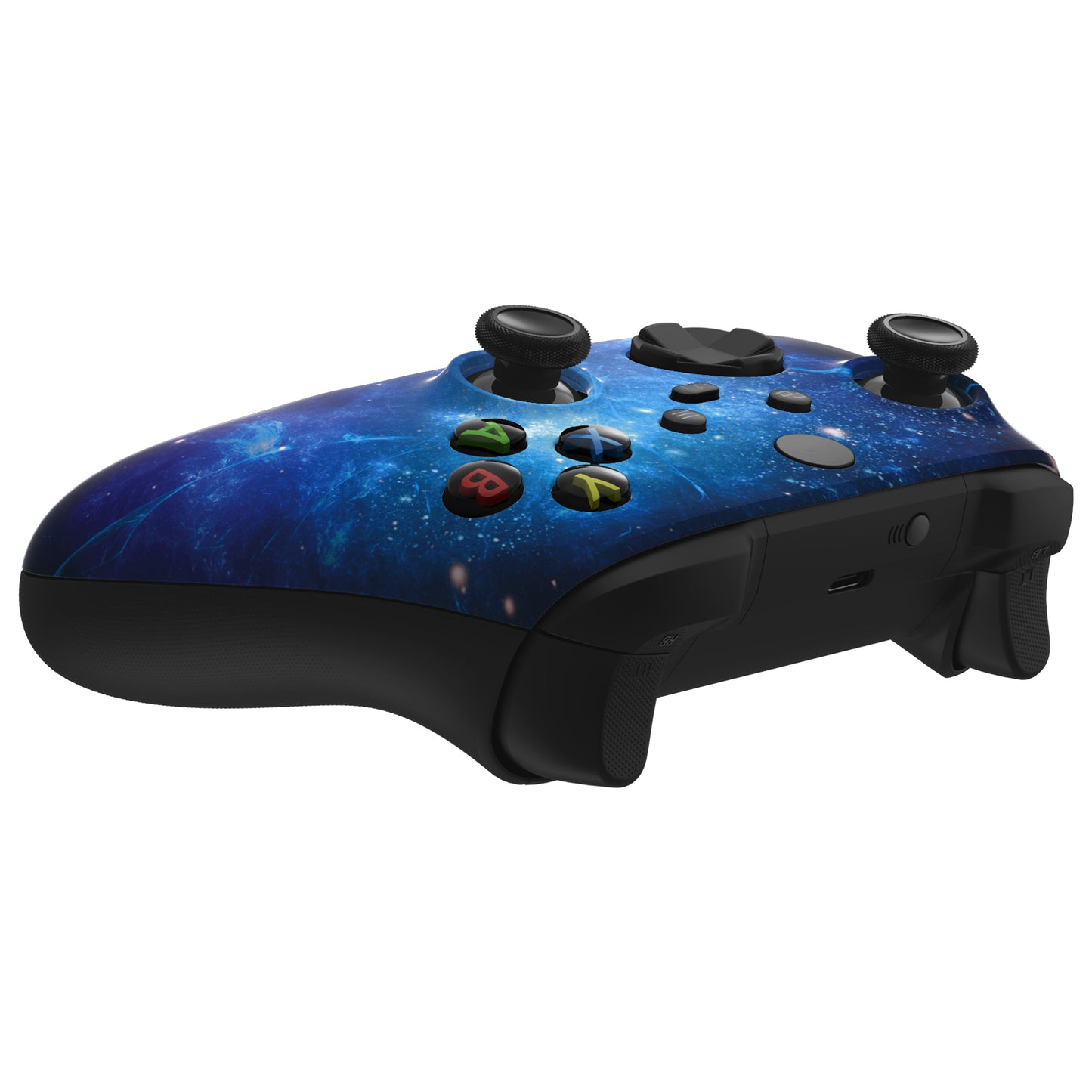 eXtremeRate Retail Blue Nebula Replacement Part Faceplate, Soft Touch Grip Housing Shell Case for Xbox Series S & Xbox Series X Controller Accessories - Controller NOT Included - FX3T172