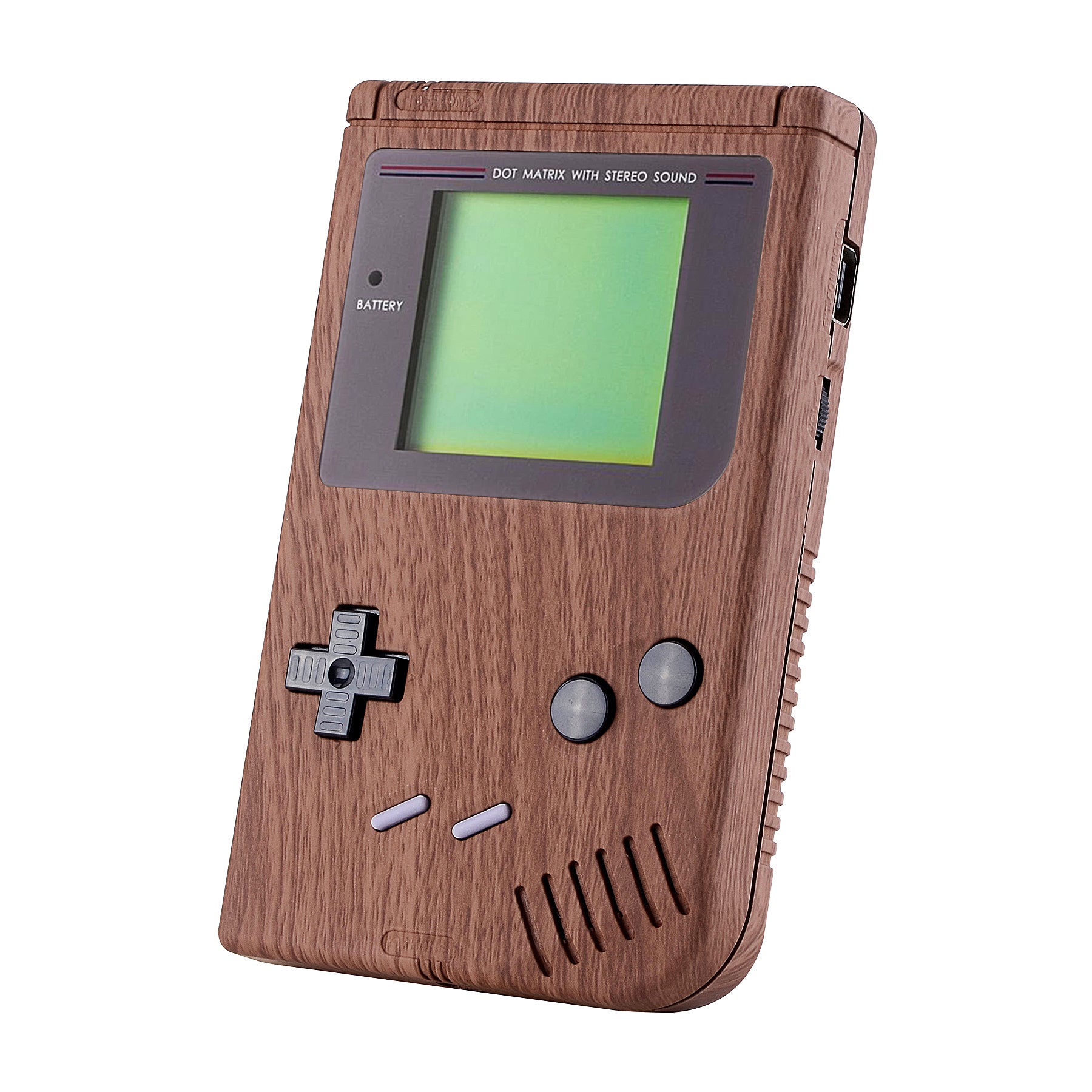 eXtremeRate Retail Wood Grain Soft Touch Case Cover Replacement Full Housing Shell for Gameboy Classic 1989 GB DMG-01 Console with w/ Screen Lens & Buttons Kit - Handheld Game Console NOT Included - GBFS201