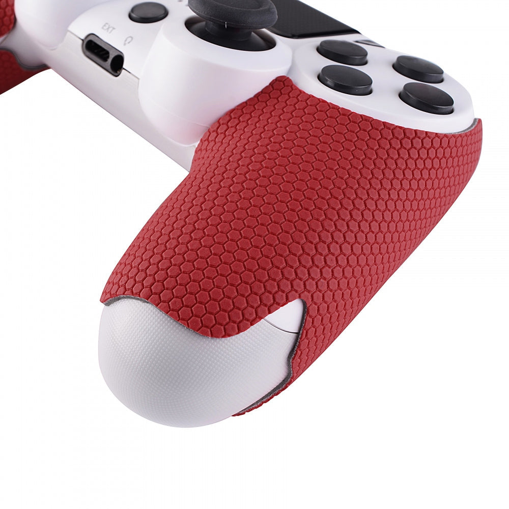 eXtremeRate Retail Red 1 Pair Non-slip Left Right Grips Decal for ps4 Slim Pro Controller - GC00156