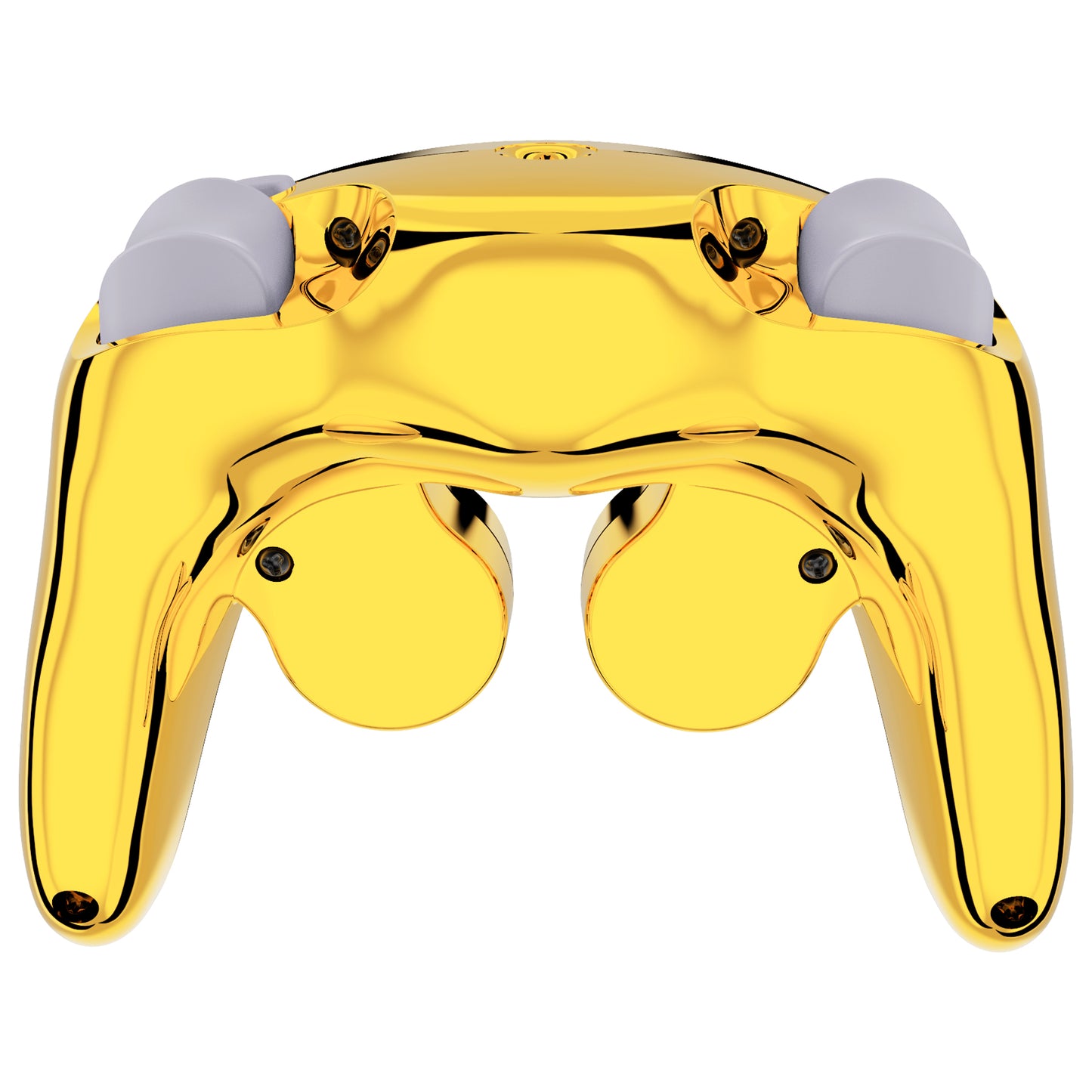 eXtremeRate Retail Chrome Gold Glossy Faceplate Backplate for Nintendo GameCube Controller, Replacement Housing Shell Cover with Buttons for Nintendo GameCube Controller NGC - Controller NOT Included - GCND4001