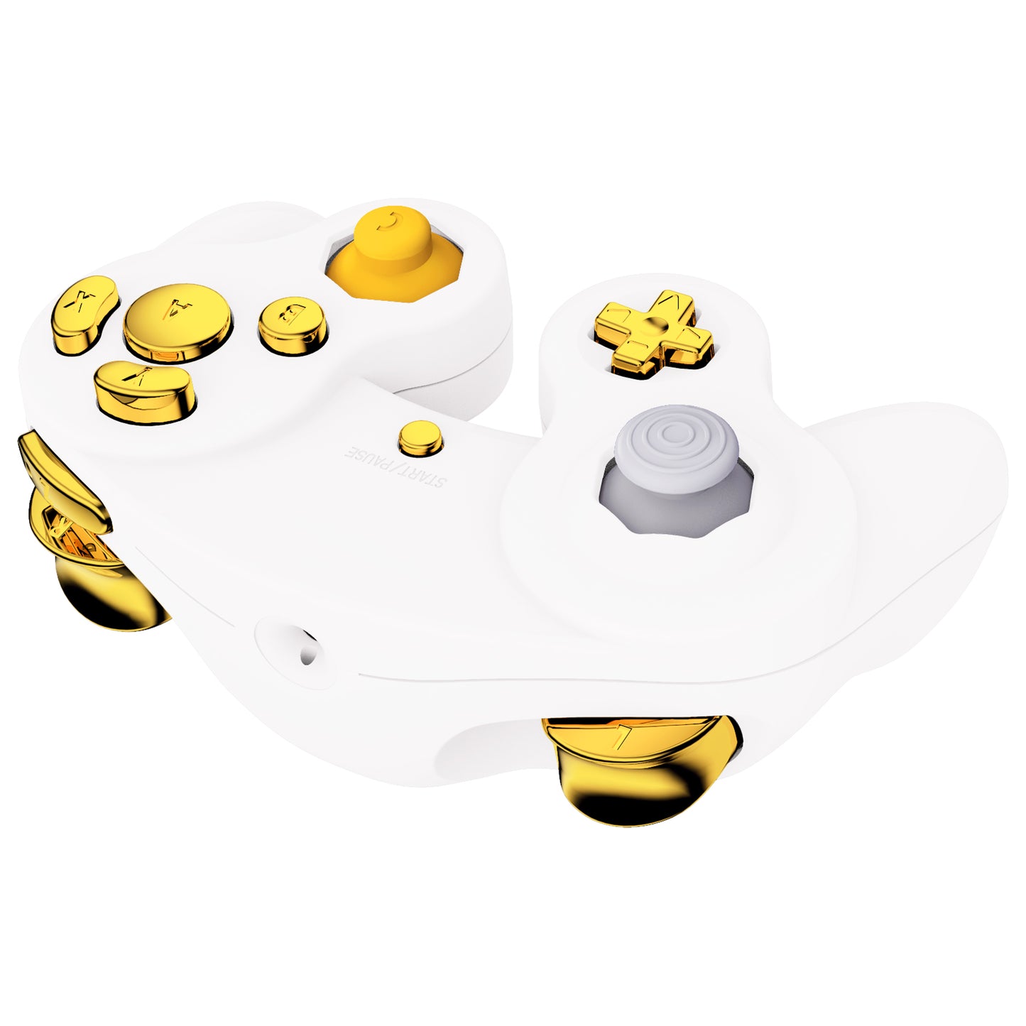 eXtremeRate Retail Chrome Gold Repair ABXY D-pad Z L R Keys for Nintendo GameCube Controller, DIY Replacement Full Set Buttons Thumbsticks & Tools for Nintendo GameCube Controller - Controller NOT Included - GCNJ3001