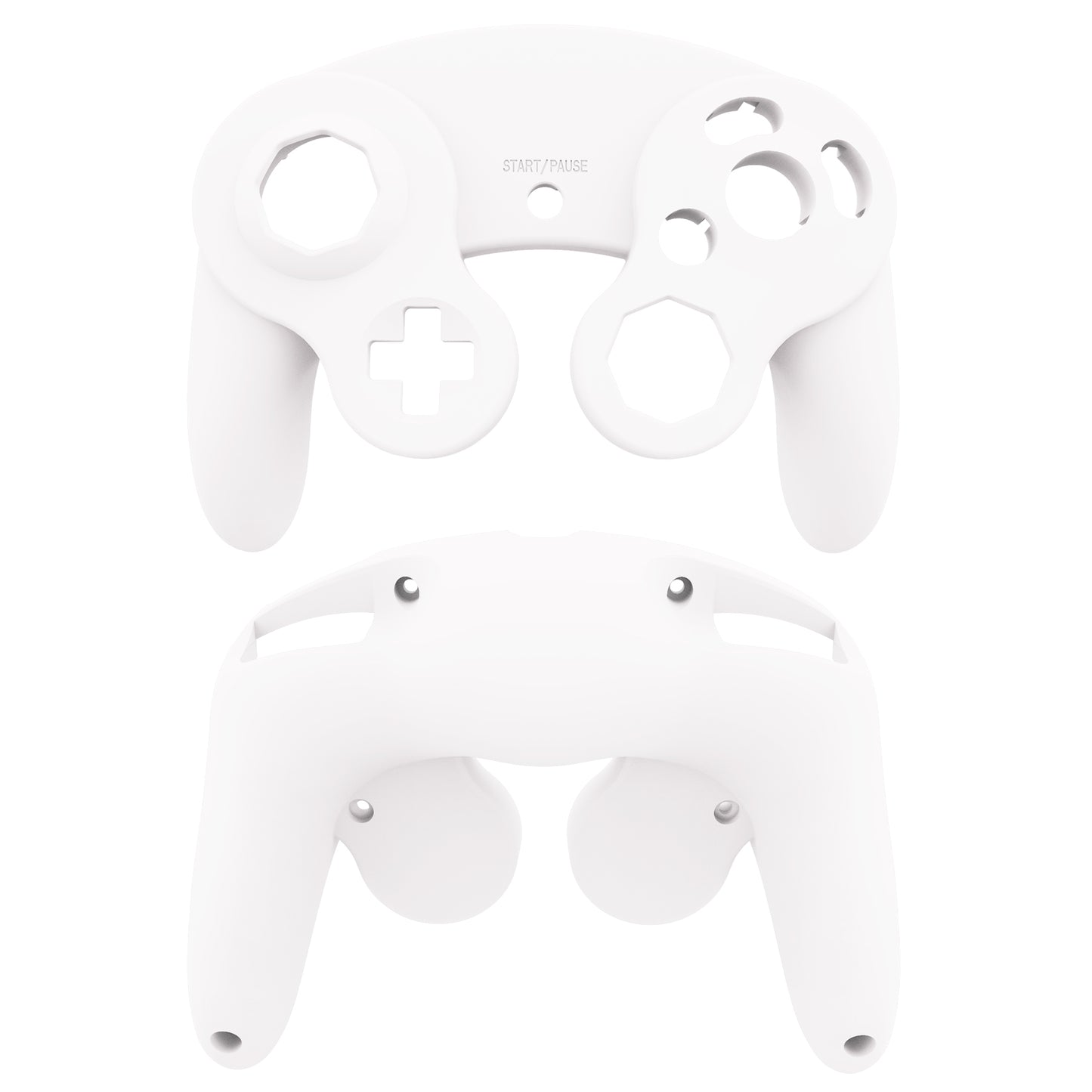 eXtremeRate Retail White Replacement Faceplate Backplate with Buttons for Nintendo GameCube Controller - GCNP3002