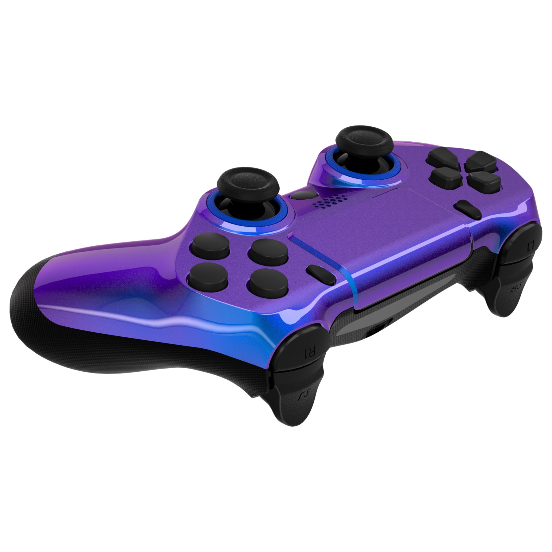 eXtremeRate Ghost Redesigned Front Housing Shell with Touch Pad Compatible  with PS4 Slim Pro Controller Controller JDM-040/050/055 - Chameleon Purple  