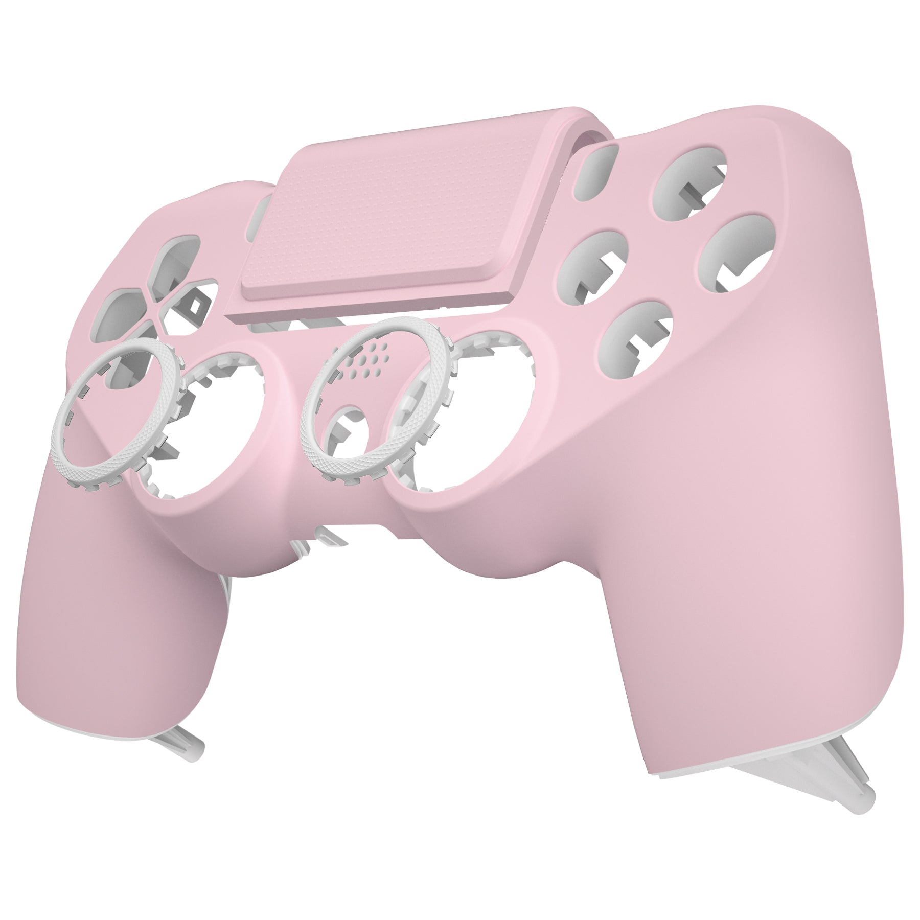 eXtremeRate Ghost Redesigned Front Housing Shell with Touch Pad Compatible  with PS4 Slim Pro Controller JDM-040/050/055 - Cherry Blossoms Pink