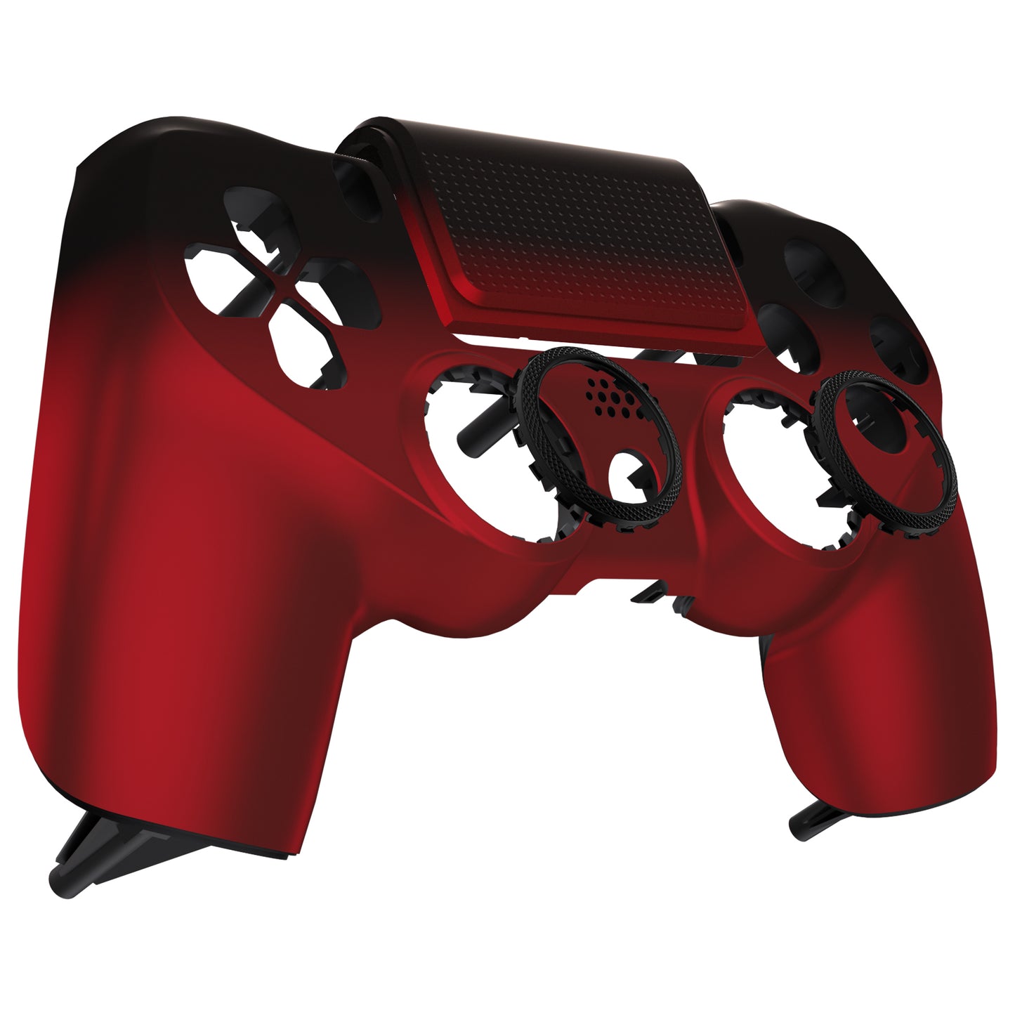 eXtremeRate Retail Shadow Scarlet Red Replacement Faceplate Touchpad, Redesigned Soft Touch Housing Shell Touch Pad Compatible with PS4 Slim Pro Controller JDM-040/050/055 - Controller NOT Included - GHP4P005