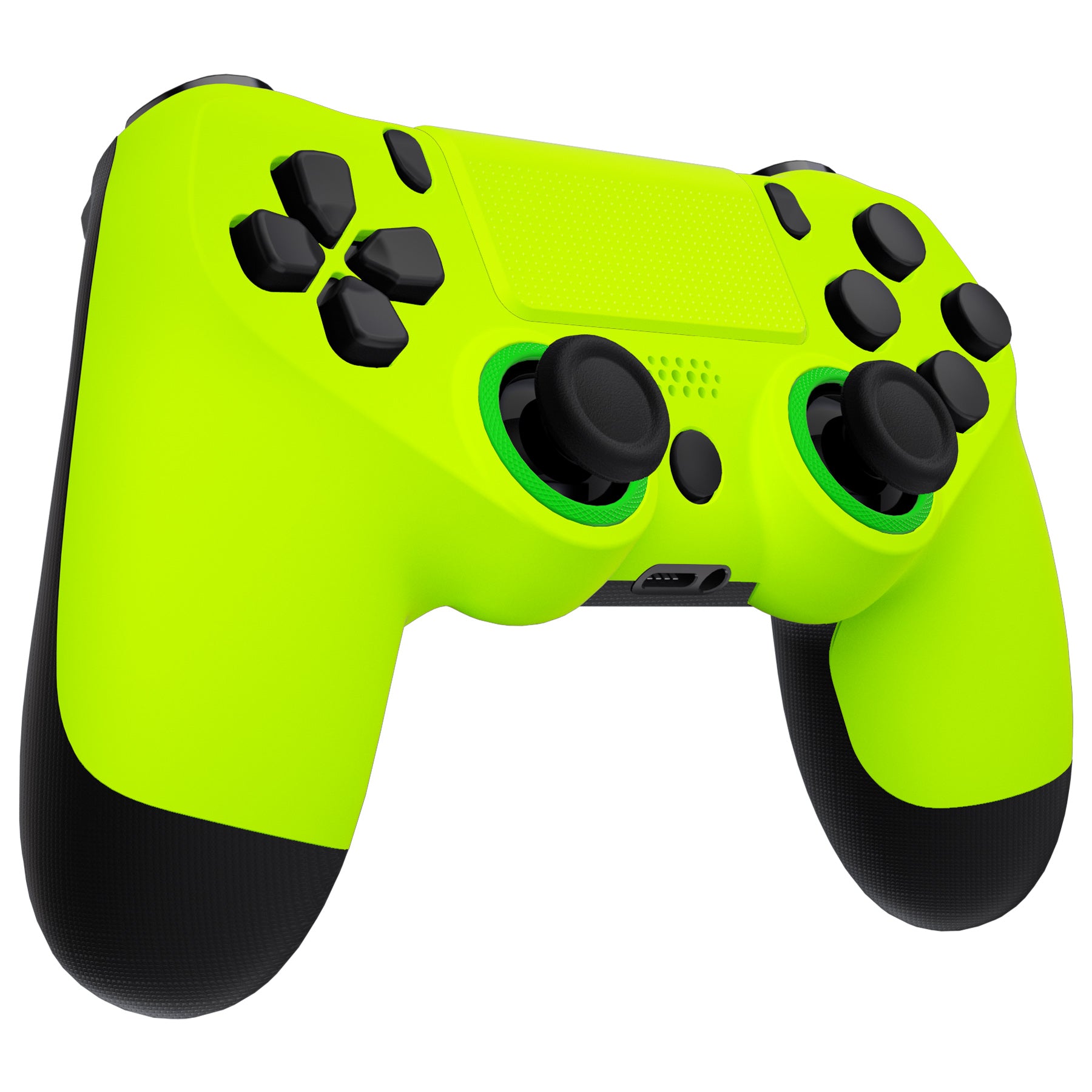 eXtremeRate Retail Lime Yellow Ghost Replacement Faceplate Touchpad, Redesigned Soft Touch Housing Shell Touch Pad Compatible with PS4 Slim Pro Controller JDM-040/050/055 - Controller NOT Included - GHP4P006